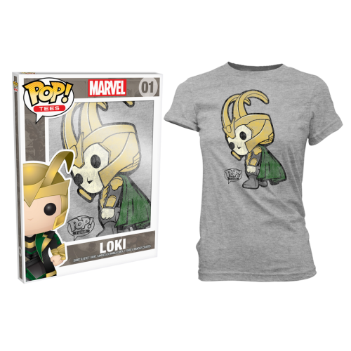 Thor - Loki Pop! T-Shirt Womens Grey S