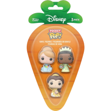 Disney - Cinderella, Belle, Tiana Carrot Pocket Pop! 3-Pack