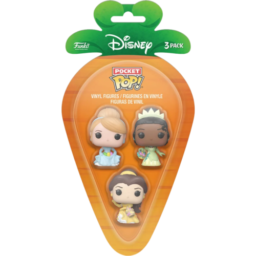 Disney - Cinderella, Belle, Tiana Carrot Pocket Pop! 3-Pack