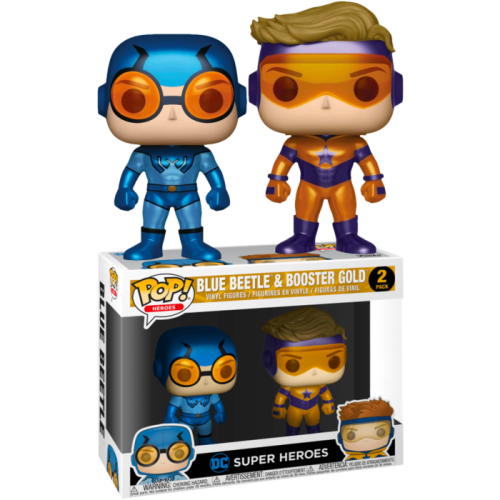 DC Comics - Blue Beetle & Booster Gold Metallic US Exclusive Pop! Vinyl 2-pack