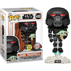 Star Wars: The Mandalorian - Darktrooper & Child Glow US Exclusive Pop! Vinyl [RS]