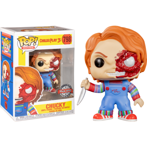 Child's Play 3 - Chucky Half Battle Damaged US Exclusive Pop! Vinyl