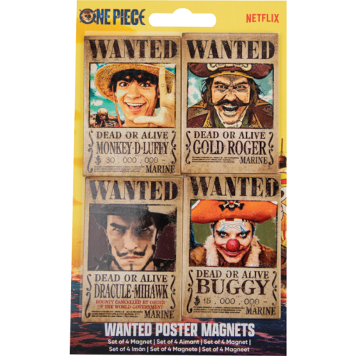 One Piece (2023) - Wanted Set of 4 Magnets