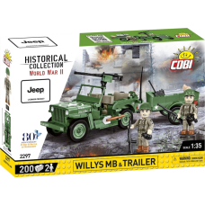 World War 2 - Willys MB & Trailer (200 Piece Kit)