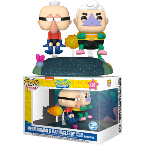 Spongebob Squarepants - Mermaidman & Barnacleboy with Invisible Boat US Exclusive Pop! Ride [RS]