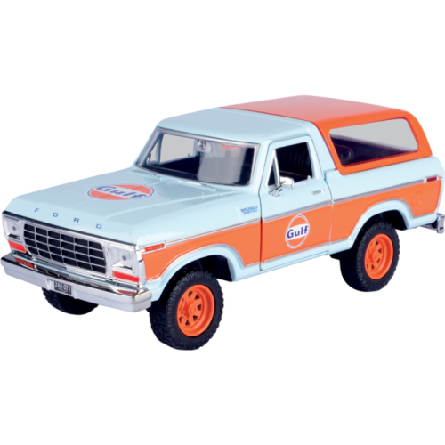 Gulf Collection - 1978 Ford Bronco With Gulf Livery 1:24 Scale Diecast Vehicle