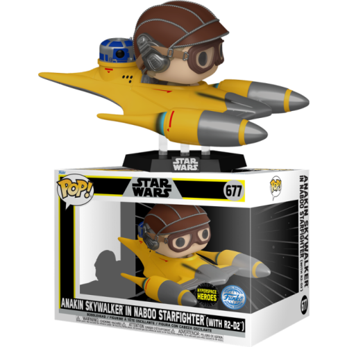 Star Wars - Anakin Skywalker in Naboo Starfighter with R2-D2 Pop! Rides Vinyl Figure