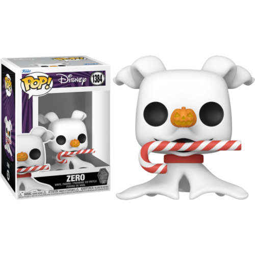 The Nightmare Before Christmas 30th Anniversary - Zero with Candy Cane Pop! Vinyl Figure