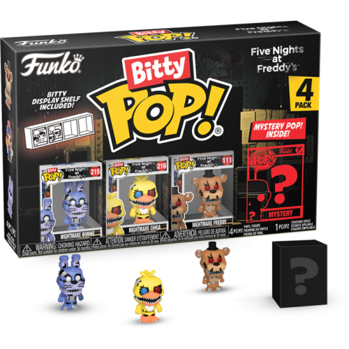 Five Nights at Freddy's - Nightmare Bonnie, Nightmare Chica, Nightmare Freddy & Mystery Bitty Pop! Vinyl Figure 4-Pack