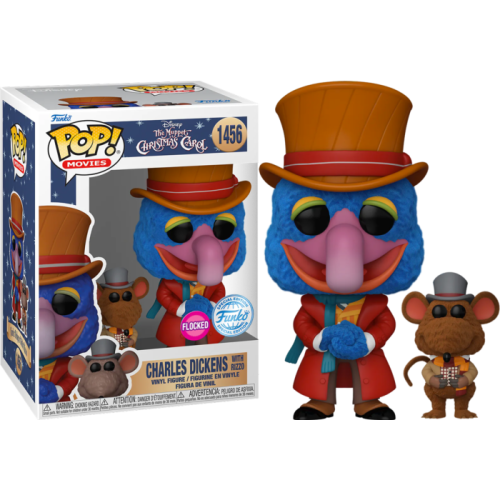 Muppets Christmas Carol - Charles Dickens with Rizzo Flocked Pop! Vinyl Figure