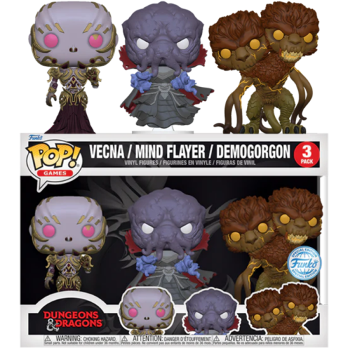 Dungeons & Dragons - Vecna, Mind Flayer & Demogorgon Pop! Vinyl Figure 3-Pack