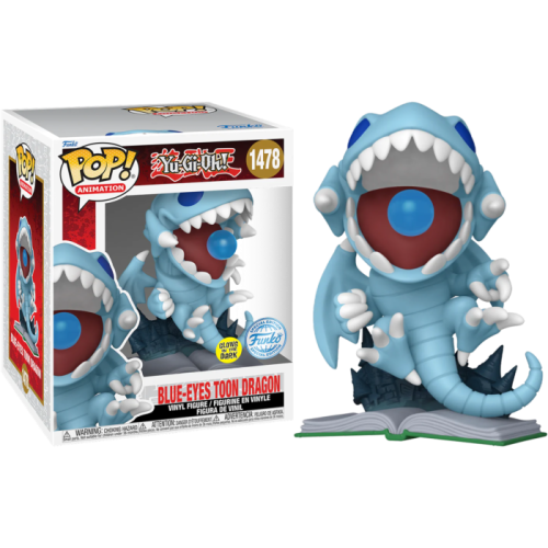 Yu-Gi-Oh! - Blue Eyes Toon Dragon Glow-in-the-Dark Super Sized 6 inch Pop! Vinyl Figure