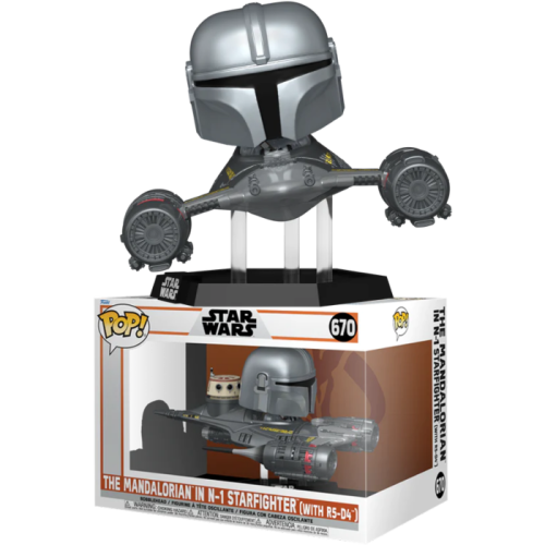 Star Wars: The Mandalorian - The Mandalorian in N-1 Starfighter with R5-D4 Pop! Rides Vinyl Figure