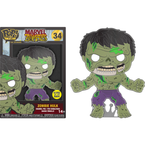 Marvel Zombies - Zombie Hulk Glow-in-the-Dark 4 inch Enamel Pop! Pin