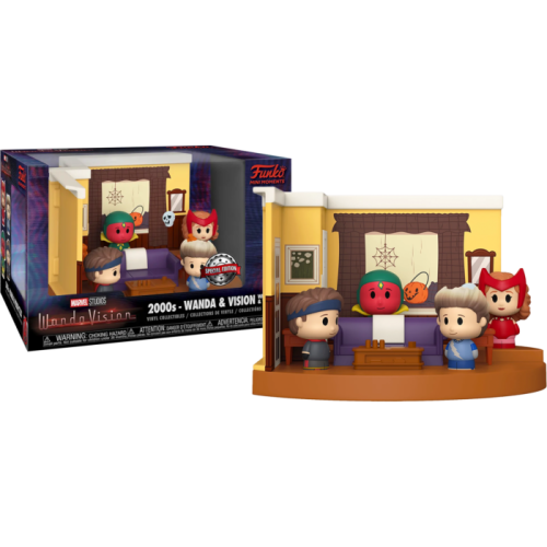 WandaVision - 2000s Wanda & Vision with Billy & Tommy Diorama Mini Moments Vinyl Figure