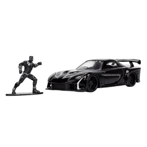 Marvel Comics - 1995 Mazda RX7 with Black Panther 1:32 Scale Diecast Figure