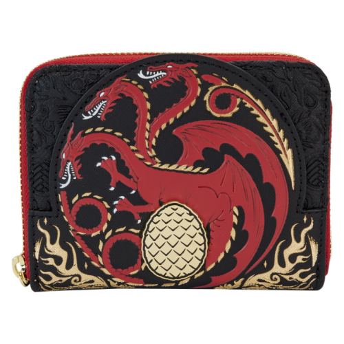 Game of Thrones: House of the Dragon - House Targaryen Sigil 4 inch Faux Leather Zip-Around Wallet