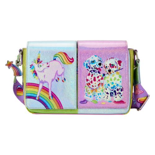 Lisa Frank - Holographic Glitter Color Block 5 inch Faux Leather Crossbody Bag