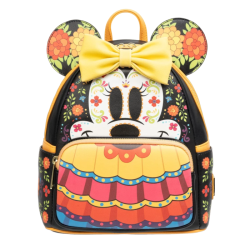 Disney - Minnie Mouse Dia De Los Muertos Sugar Skull 10 inch Faux Leather Mini Backpack
