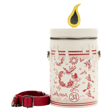 Hocus Pocus - Black Flame Candle Glow in the Dark 10 inch Faux Leather Crossbody Bag