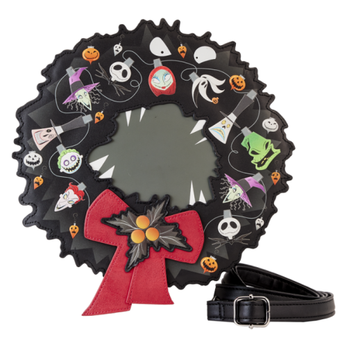 The Nightmare Before Christmas - Wreath String Lights Glow in the Dark 9 inch Faux Leather Crossbody Bag