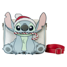 Lilo & Stitch - Stitch Holiday Glitter 8 inch Faux Leather Crossbody Bag