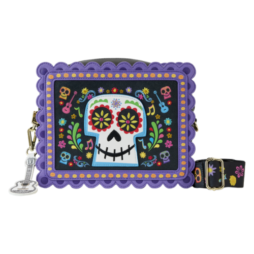 Coco - Miguel Calavera Floral Skull 6 inch Faux Leather Crossbody Bag