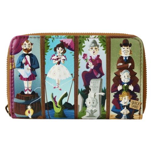 The Haunted Mansion - Stretching Room Portraits Glow in the Dark 4 inch Faux Leather Zip-Around Wallet