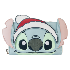 Lilo & Stitch - Stitch Holiday Glitter 4 inch Faux Leather Zip-Around Wallet