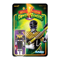 Mighty Morphin Power Rangers - Black Ranger with Dragon Shield ReAction 3.75 inch Action Figure