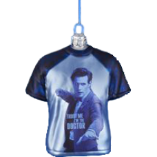 Doctor Who - T-Shirt Shape 3.5 Inch Glass Christmas Ornamen