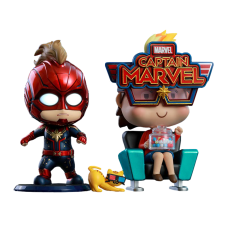 Captain Marvel (2019) - Captain Marvel and Movbi Cosbaby Hot Toys Bobble-Head Figure 2-Pack