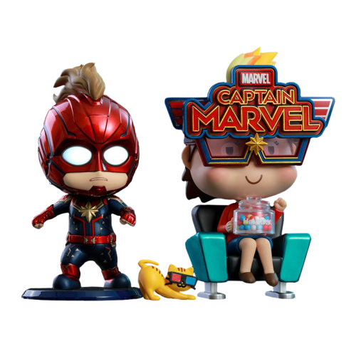 Captain Marvel (2019) - Captain Marvel and Movbi Cosbaby Hot Toys Bobble-Head Figure 2-Pack