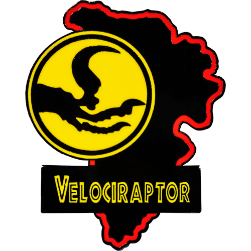 Jurassic Park Velociraptor Map Enamel Pin 