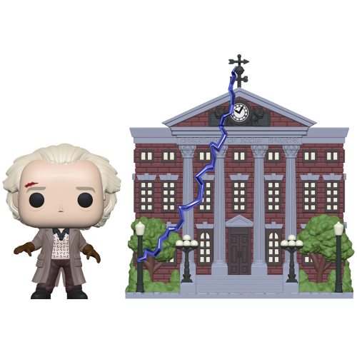 Back To The Future - Dr. Emmett Brown with Clock Tower Pop! Town Vinyl Figure