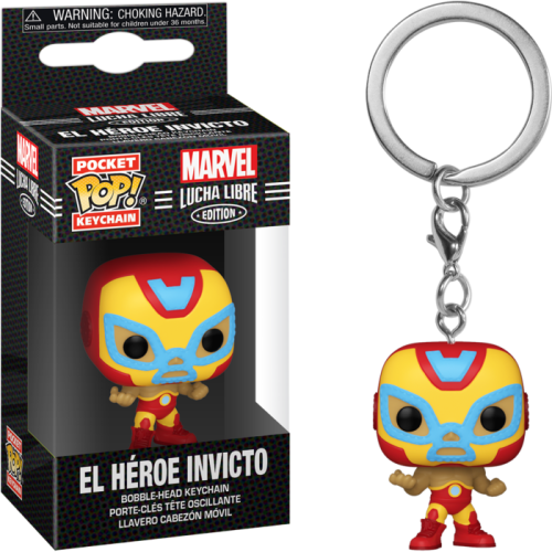 Marvel: Lucha Libre Edition - El Heroe Invicto Iron Man Pocket Pop! Vinyl Keychain