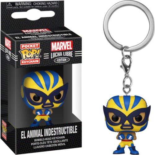 Marvel: Lucha Libre Edition - El Animal Indestructible Wolverine Pop! Vinyl Figure Pocket Pop! Vinyl Keychain