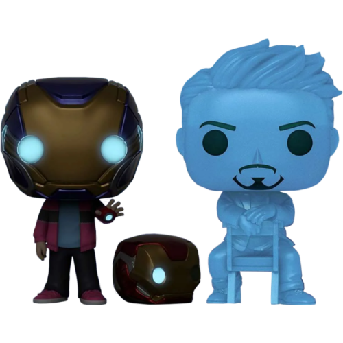 Avengers 4: Endgame - Hologram Tony Stark & Morgan with Helmet Glow in the Dark Pop! Vinyl Figure 2-Pack