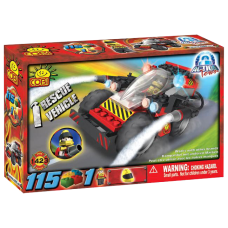 Action Town - 115 Piece Rescue Vehicle Construction Set