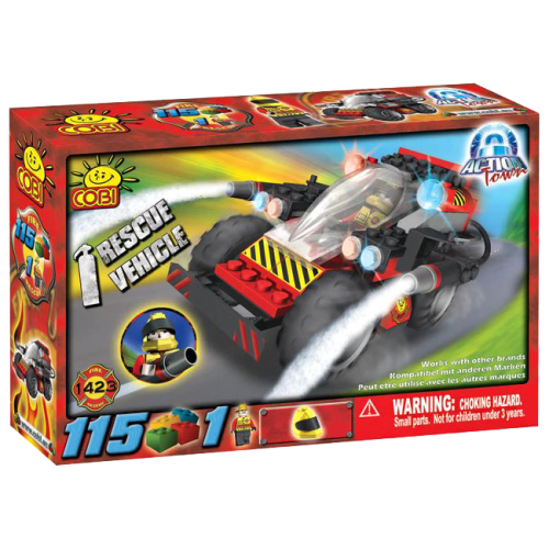 Action Town - 115 Piece Rescue Vehicle Construction Set