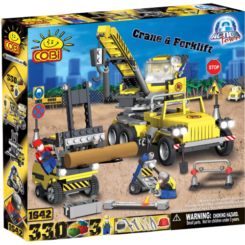 Action Town - 330 Piece Construction Crane and Forklift Construction Set