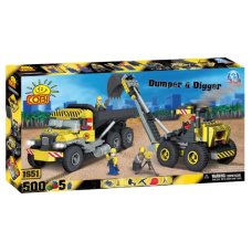 Action Town - 500 Piece Construction Dumper and Digger Construction Set