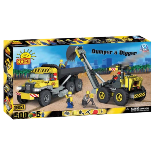 Action Town - 500 Piece Construction Dumper and Digger Construction Set