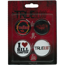 True Blood - 4 Pack of Pins / Buttons Set #1