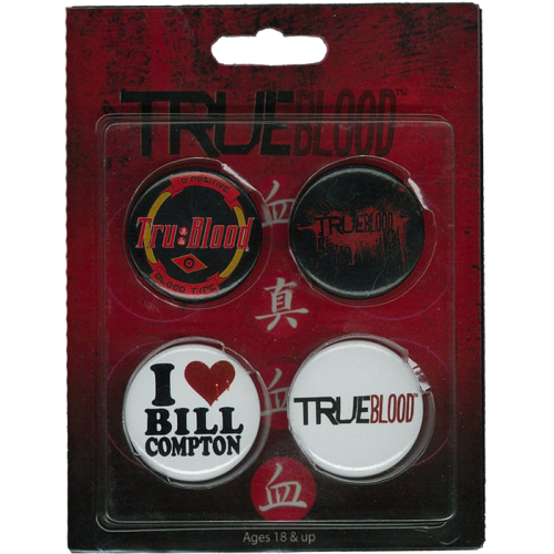 True Blood - 4 Pack of Pins / Buttons Set #1