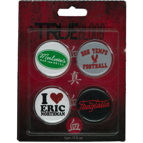 True Blood - 4 Pack of Pins / Buttons Set #2
