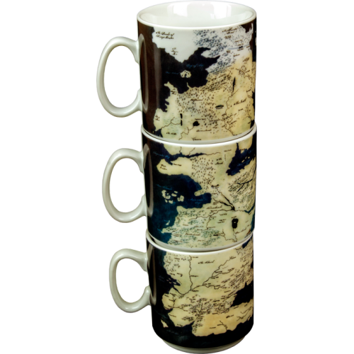 Game of Thrones - Westeros Map Stacked Mugs (Set of 3)