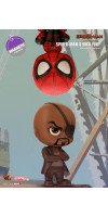Spider-Man: Far From Home - Spider-Man and Nick Fury Cosbaby 3.75 Inch Hot Toys Bobble-Head Figure 2-Pack
