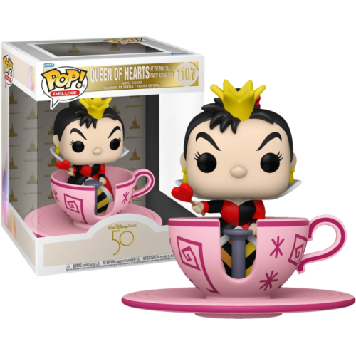Walt Disney World: 50th Anniversary - Queen of Hearts with Mad Tea Party Teacup Attraction Pop! Rides Vinyl Figure