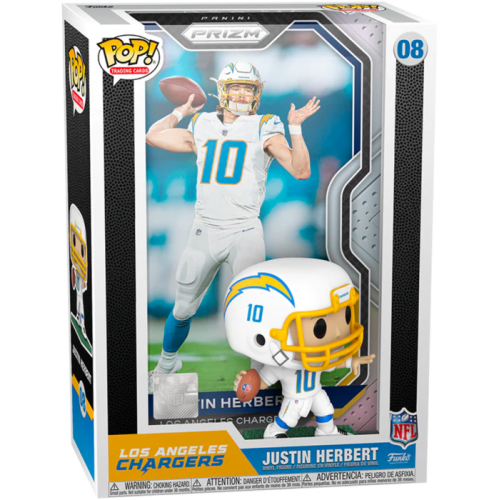 NFL Football - Justin Herbert Los Angeles Chargers Pop! Trading Card with Protector Case